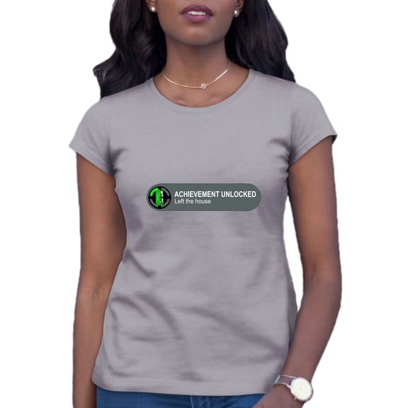 Womens Achievement Unlocked Left The House Funny Gamers T-Shirt