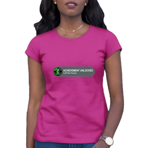Womens Achievement Unlocked Left The House Funny Gamers T-Shirt