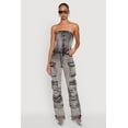 thumbnail image 1 of Womens Acid Wash Denim Multi Cargo Pocket Strapless Jumpsuit, 1 of 4