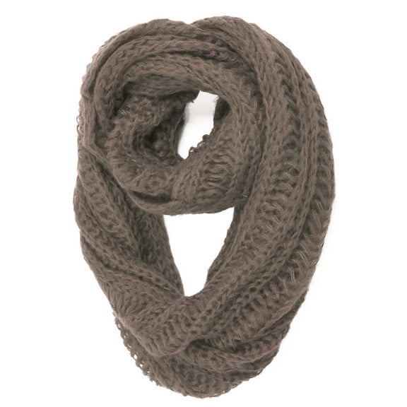 Womens Acrylic Loop Scarf - Taupe