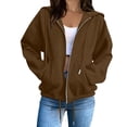 thumbnail image 1 of Womens Active Long Sleeve Zip up Hoodies Fashion Women Casual Hooded Sweater Coat with Pocket Winter Fall Warm,Sizes S-2XL, 1 of 6