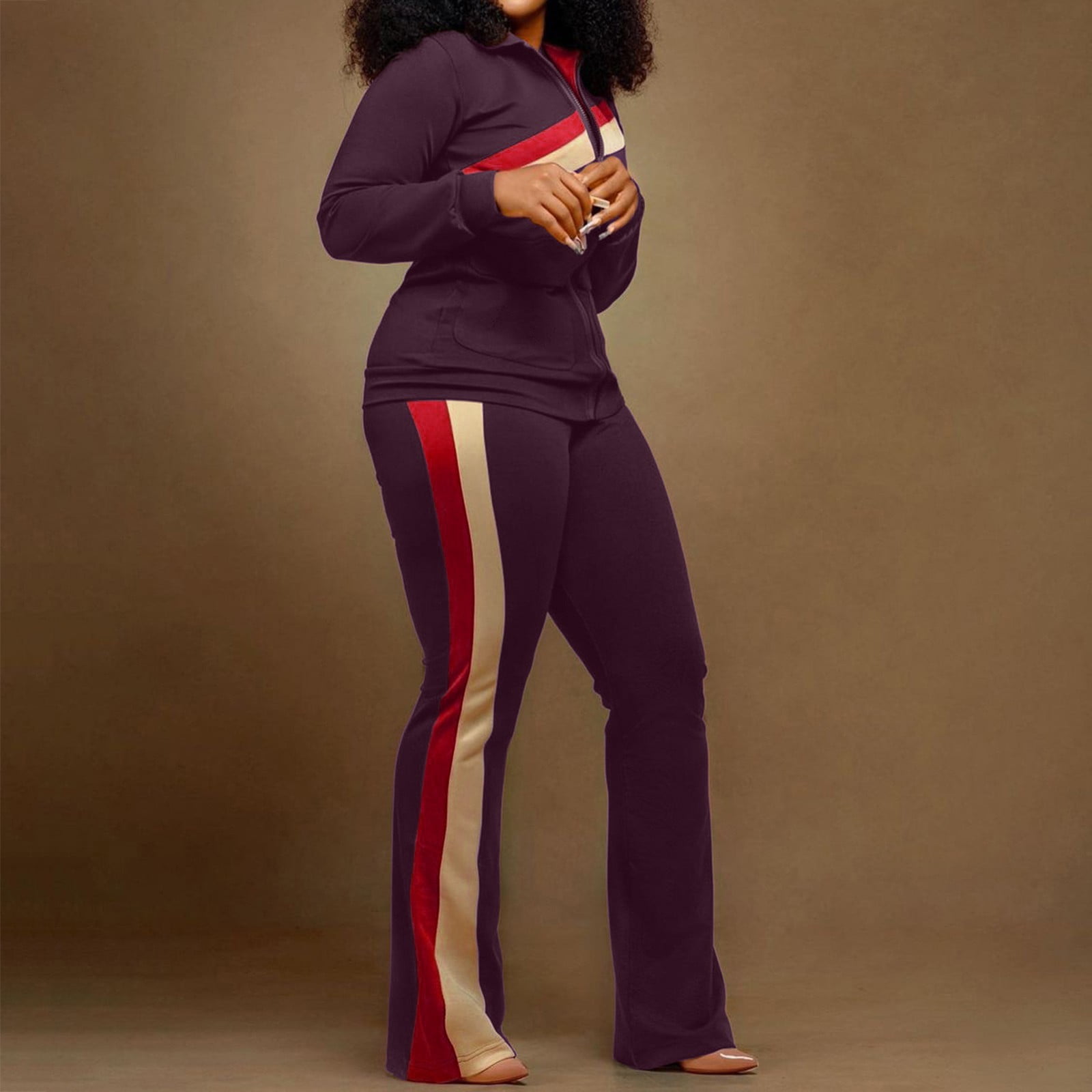 Womens Activewear Autumn Winter Clothes Sports Fashion Two Piece Pants Pocket Tracksuits Clothing Outfits Sets Sportwear