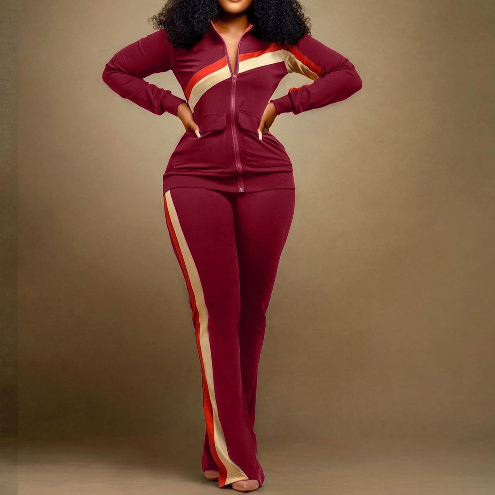 Womens Activewear Autumn Winter Clothes Sports Fashion Two Piece Pants ...