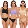 thumbnail image 1 of Womens Activewear Bra Yoga Bras Racerback Padded with Non-wired No Buckle Workout Gym Activewear Tank Tops Bra Size S-2XL, 1 of 8