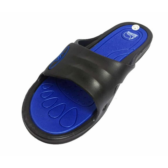 Shoe Shack Women's Anti-Slip Slide Sandals, Blue, 10