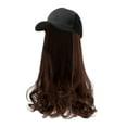 thumbnail image 1 of Womens Adjustable Baseball Cap Ponytail Trucker Fit Casual With Hair Extensions Synthetic Wig Hat Attached Long Pear Roll Curly Wave Hairpiece For Women, 1 of 3
