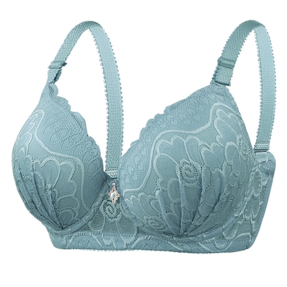Womens Adjustable Breathable D-Cup Bra - Wireless Design, Nylon Fabric, Sexy Lace Detailing, for Full-Busted Comfort and Support