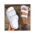 thumbnail image 1 of Womens Adjustable DoubleBuckle Sandals Fashion Waterproof Beach Slide Comfortable EVA Flat Shoes, 1 of 7