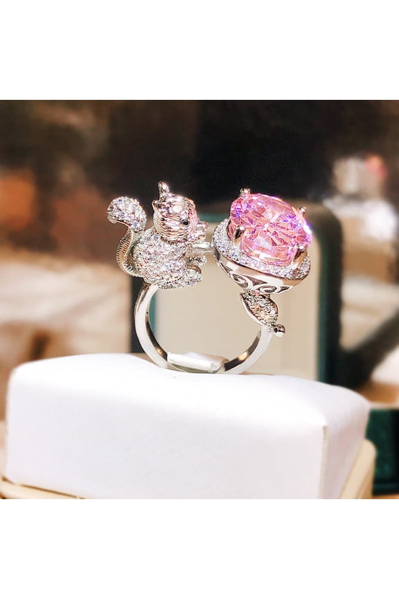 Womens Adjustable Ring With Vibrant Simulation Gems Copper Electroplated Fashion Jewels For Everyday Wear Glam