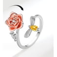 thumbnail image 1 of Womens Adjustable Rotating Sunflower Ring Zircon Inlaid Copper White Color Plated Durable Fashion Jewelry Gift, 1 of 8