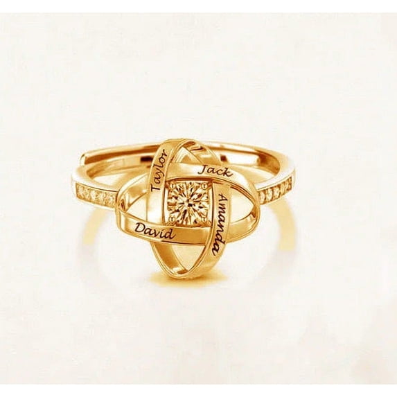 Womens Adjustable Silver Clover Open Ring: Electroplated, Personalized with Letters, Numbers, or Text, Exhibits a Unique Personality Style