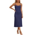 thumbnail image 1 of Womens Adjustable Spaghetti Strap Nightgown Round Neck Long Sleepshirt, 1 of 5