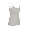 thumbnail image 1 of Womens Adjustable Spaghetti Strap Square Neck Tank Tops Ultra Soft Stretch Fabric Basic Cute layering Undershirt Athletic Workout Gym Clothes Everyday Wear & Y2k Streetwear Gray M, 1 of 6