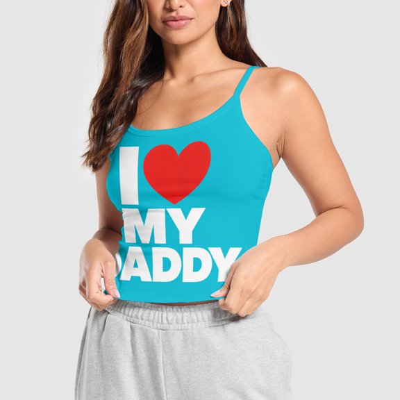 Womens Adjustable Spaghetti Strap Tank Tops for Summer Womens I Love My Daddy Tank Tops