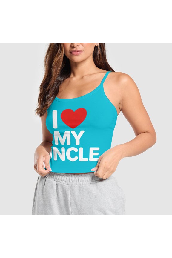 Womens Adjustable Spaghetti Strap Tank Tops for Summer Womens I Love My Uncle Tank Tops