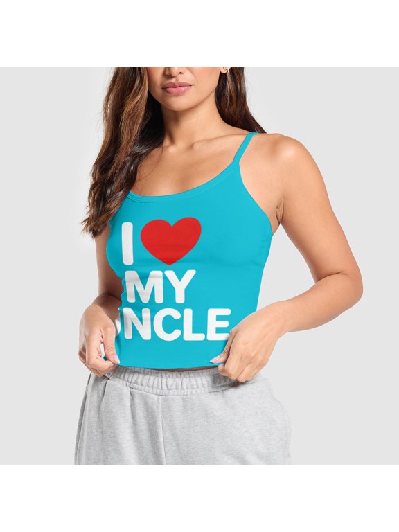Womens Adjustable Spaghetti Strap Tank Tops for Summer Womens I Love My Uncle Tank Tops