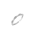 thumbnail image 1 of Womens Adjustable Sterling Silver Ring with Gemstones and Love, Water Drop, or Bell Pattern Designs, 1 of 4