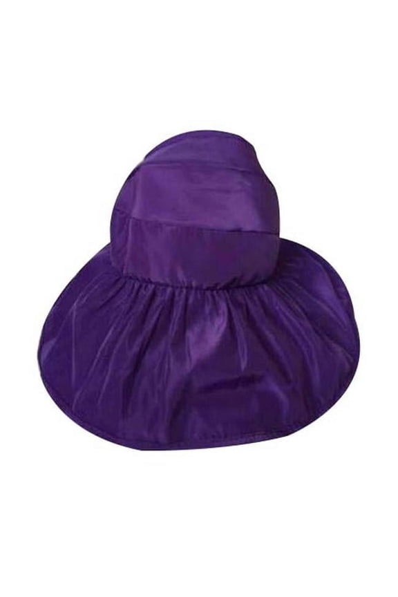Womens Adjustable Summer Floppy Wide Brim Sun Hat, Purple - Large