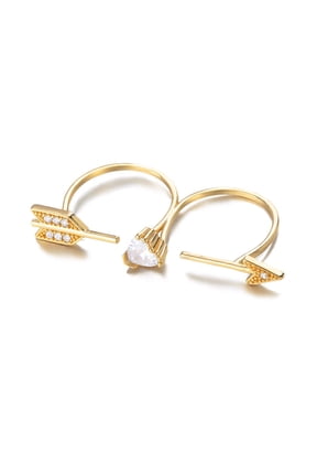 Womens Adjustable Zirconia Arrow Ring Copper Jewelry Dainty Elegant Statement Accessory For Daily Wear Anniversary Gift