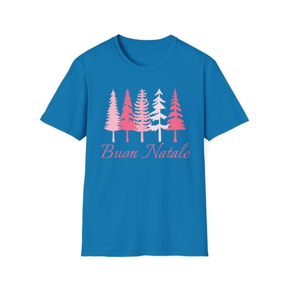 Womens Adult Buon Natale Tshirt, Italian Christmas Shirt, Pink Christmas