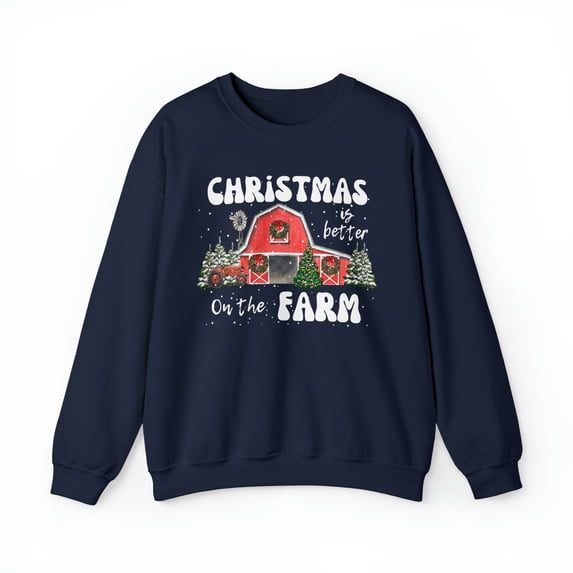 Womens Adult Country Christmas Is Better On The Farm Crewneck Sweatshirt