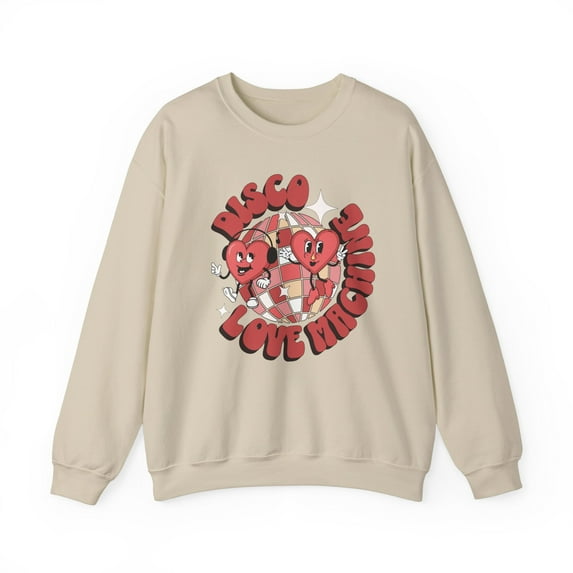 Womens Adult Disco Valentines Day Crewneck Sweatshirt Retro Disco Dancing