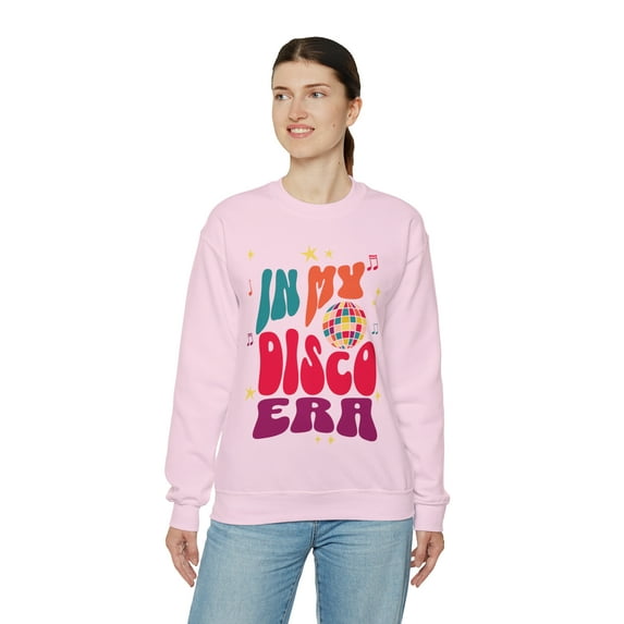 Womens Adult, In My Disco Era Crewneck Sweatshirt, Retro Groovy 70s Disco