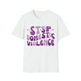 thumbnail image 1 of Womens Adult Stop Domestic Violence T-Shirt,  Retro Purple October Tee, 1 of 3