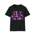 thumbnail image 1 of Womens Adult Stop Domestic Violence T-Shirt,  Retro Purple October Tee, 1 of 3