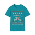thumbnail image 1 of Womens Adult Ugly Christmas Pink Flamingo Sweater Design T-Shirt, 1 of 3