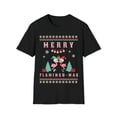 thumbnail image 1 of Womens Adult Ugly Christmas Pink Flamingo Sweater Design T-Shirt, 1 of 3
