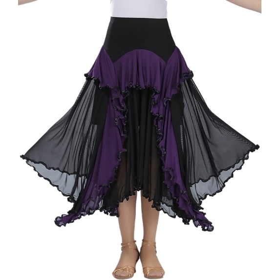 Womens Adults Circle Ballroom Waltz Paso Doble Flamenco Modern Long Dance Skirts