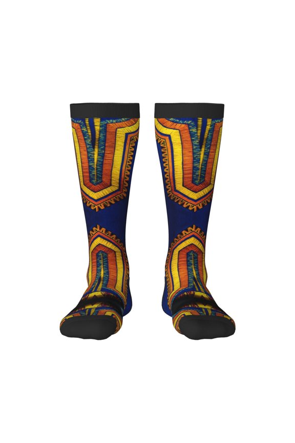 Womens African Dashiki Tribal Knee High Socks Comfy Thermal Boot Long Socks