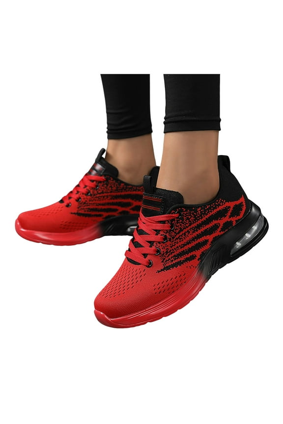 Womens Air Cushion Running Shoes Comfort Knit Fitness Workout Gym Sport Walking Tennis Golf Sneakers