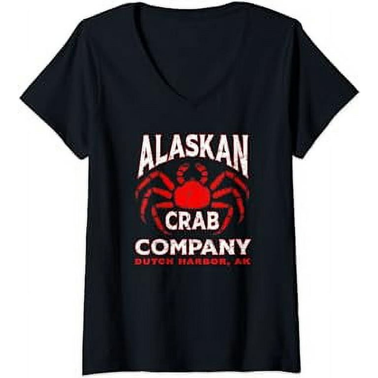 Womens Alaskan Crab Leg Company for Alaska King Crab Fishing Fans V-Neck T- Shirt 