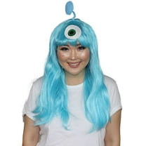 Womens Aliens Wig with Antennae | Blue TV/Movie Wigs | Premium Breathable Capless Cap