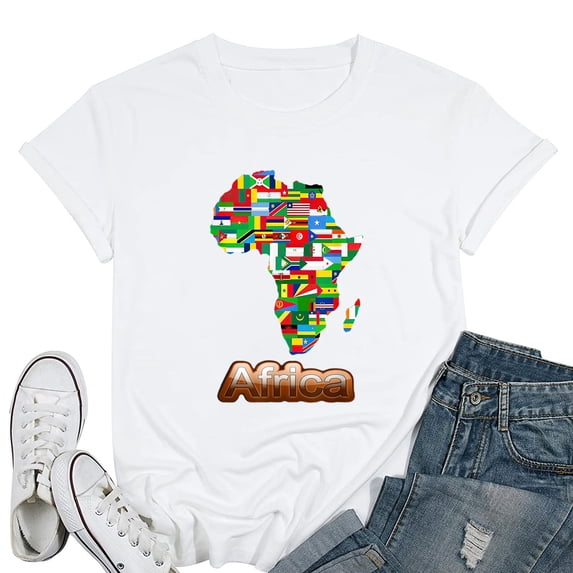 Womens All African Countries In The Africa Map, Africa T-Shirt White 4X-Large
