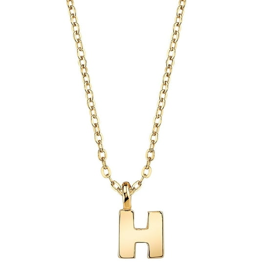 1928 Jewelry Women's 14K Gold Dipped Minimalist Initial H Dainty Pendant Necklace, 20"