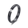 thumbnail image 1 of Womens Alloy Ring with Single Diamond Artificial Gemstone Inlay Fashion Jewelry European and American Ring Women's Gift Black Silver Rose Gold and Gold, 1 of 7