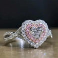thumbnail image 1 of Womens Alloy Ring With White Crystal Heart Design Electroplated Fashion Jewelry Accessory With Crystal Sparkle, 1 of 7