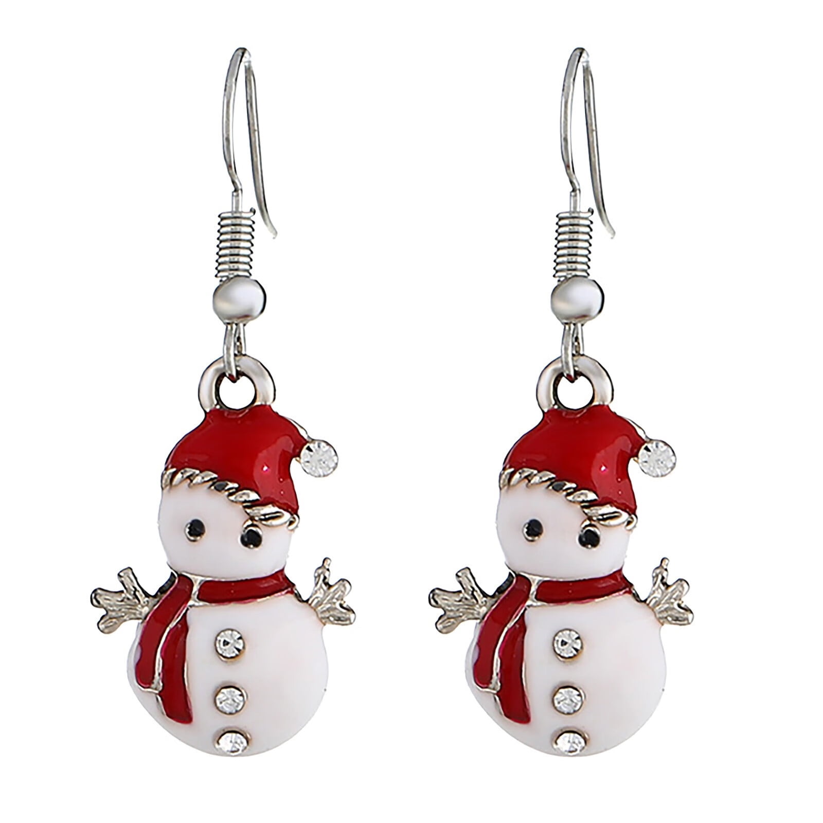 COOPSERBIL Womens Alloy Snowman Dangly Women Useful Christmas Christmas Drop Happy Snowman Girls And 1 Pair Earrings Durable Earrings Jewellery Multicolor