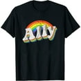 thumbnail image 1 of Womens Ally Retro Lgbt T-Shirt White 4X-Large, 1 of 5