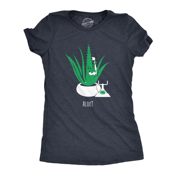 Womens Aloe Phone Call T Shirt Funny Sarcastic Plant Greeting Graphic Novelty Tee for Ladies Womens Graphic Tees