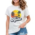 thumbnail image 1 of Womens Aloha Hawaiian Island Shirt Palm Beach Vacation Casual Short Sleeve Tops White 2X-Large, 1 of 4