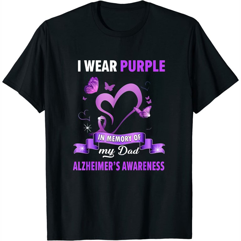 Womens Alzheimer's Awareness I Wear Purple In Memory Of My Mom T