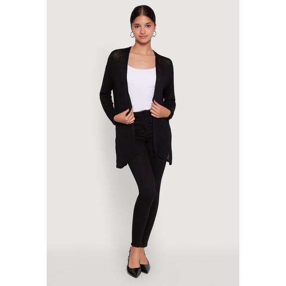 Womens Ambiance Brushed Knit Long Sleeve Duster