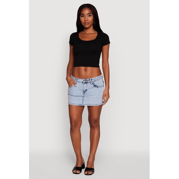 Women's Ambiance Classic Fit Scoop Neck Short Sleeve Cropped Tee