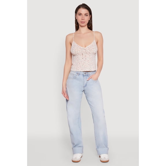 Womens Ambiance Ditsy Floral Cami with Tie Front