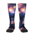 thumbnail image 1 of Womens America Flag Colored Fireworks Knee High Socks Comfy Thermal Boot Long Socks, 1 of 7