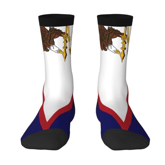 Womens America Samoa Flag Dress Crew Socks Colorful Novelty Socks